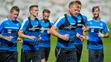 Juraj Kucka, Erik Sabo, Adam Nemec a Norbert Gyömbér počas kempu v rakúskom Windischgarstene.