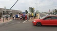 Protestujúci na hranici v Komárne.