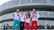 Slovenskí fanúšikovia pred zápasom. 