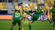Zľava Kristián Bari (MŠK), Regő Szánthó (DAC) a Tomáš Nemčík (MŠK) v zápase 13. kola Fortuna ligy.