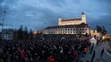 Opozičný protest pred NRSR.