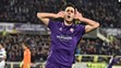 Nikola Kalinič z Fiorentiny oslavuje gól proti Borussii Mönchengladbach v šestnásťfinále EL.