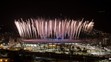 Ohňostroj exploduje na štadióne Maracana, na ktorom prebieha skúška na piatkový otvárací ceremoniál OH 2016 v Riu.