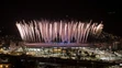 Ohňostroj exploduje na štadióne Maracana, na ktorom prebieha skúška na piatkový otvárací ceremoniál OH 2016 v Riu.