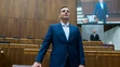 Na snímke Dávid Dej (Progresívne Slovensko) skladá poslanecký sľub počas ustanovujúcej schôdze Národnej rady Slovenskej republiky.