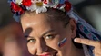 Slovenská fanúšička pred zápasom s Francúzskom.