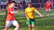 Vľavo hráč TJ FK Vyšné Opátske Filip Kis a hráč MŠK Žilina Nikolas Špalek v zápase 5. kola Slovnaft Cup-u.