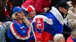 Na snímke slovenskí hokejoví fanúšikovia