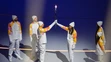 Na snímke olympijská pochodeň počas otváracieho ceremoniálu.