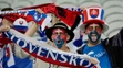 Na snímke fanúšikovia Slovenska pred zápasom B-skupiny medzi Ruskom a Slovenskom.