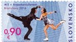 Poštová známka pri príležitosti ME v krasokorčuľovaní.