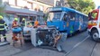 Zrážka električky a obslužného vozidla