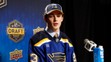 Dalibor Dvorský vystúpil pred médiami po tom, ako bol na NHL draft 2023 vybratý St. Louisom.