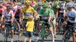 Najlepší jazdci pred 11. etapou TdF – (zľava) Richie Porte, Chris Froome, Andre Greipel a Nairo Quintana pred Petrom Saganom..