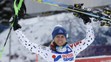 Veronika Velez-Zuzulová sa raduje z 3. miesta v slalome žien Svetového pohára v talianskej Santa Caterine.
