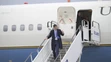 Na snímke americký minister zahraničných vecí Marco Rubio vystupuje z lietadla na bratislavskom Letisku Milana Rastislava Štefánika.