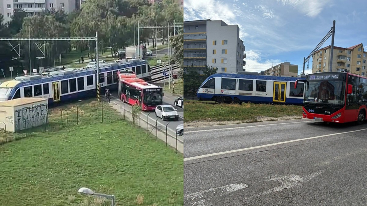 Zrážka vlaku a autobusu v Bratislave ochromila dopravu. Úsek bol neprejazdný