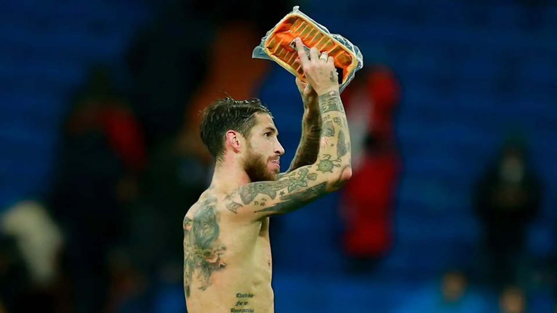 Sergio Ramos s balíčkom bravčového mäsa.