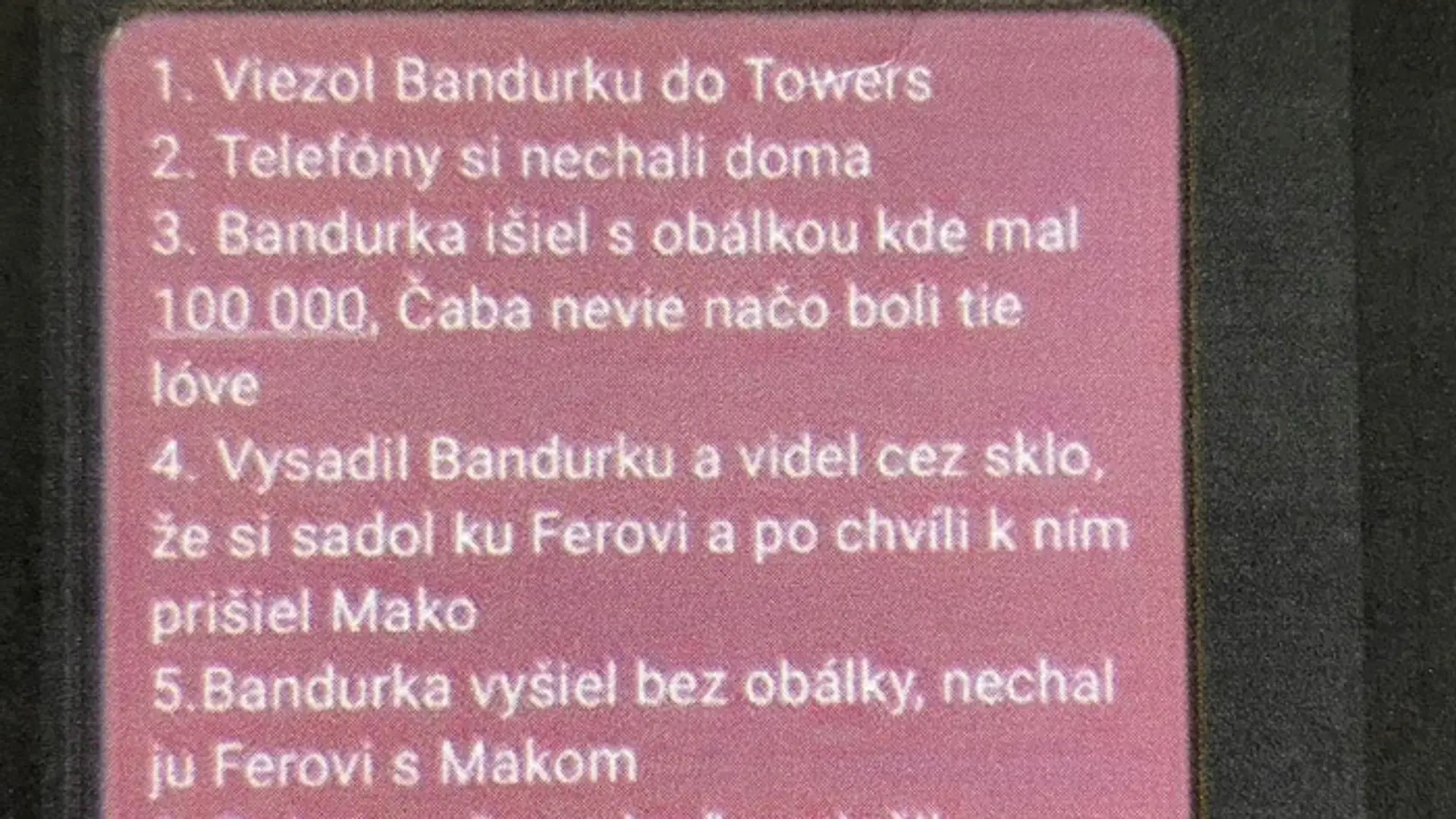 SMS od vyšetrovateľa NAKA.