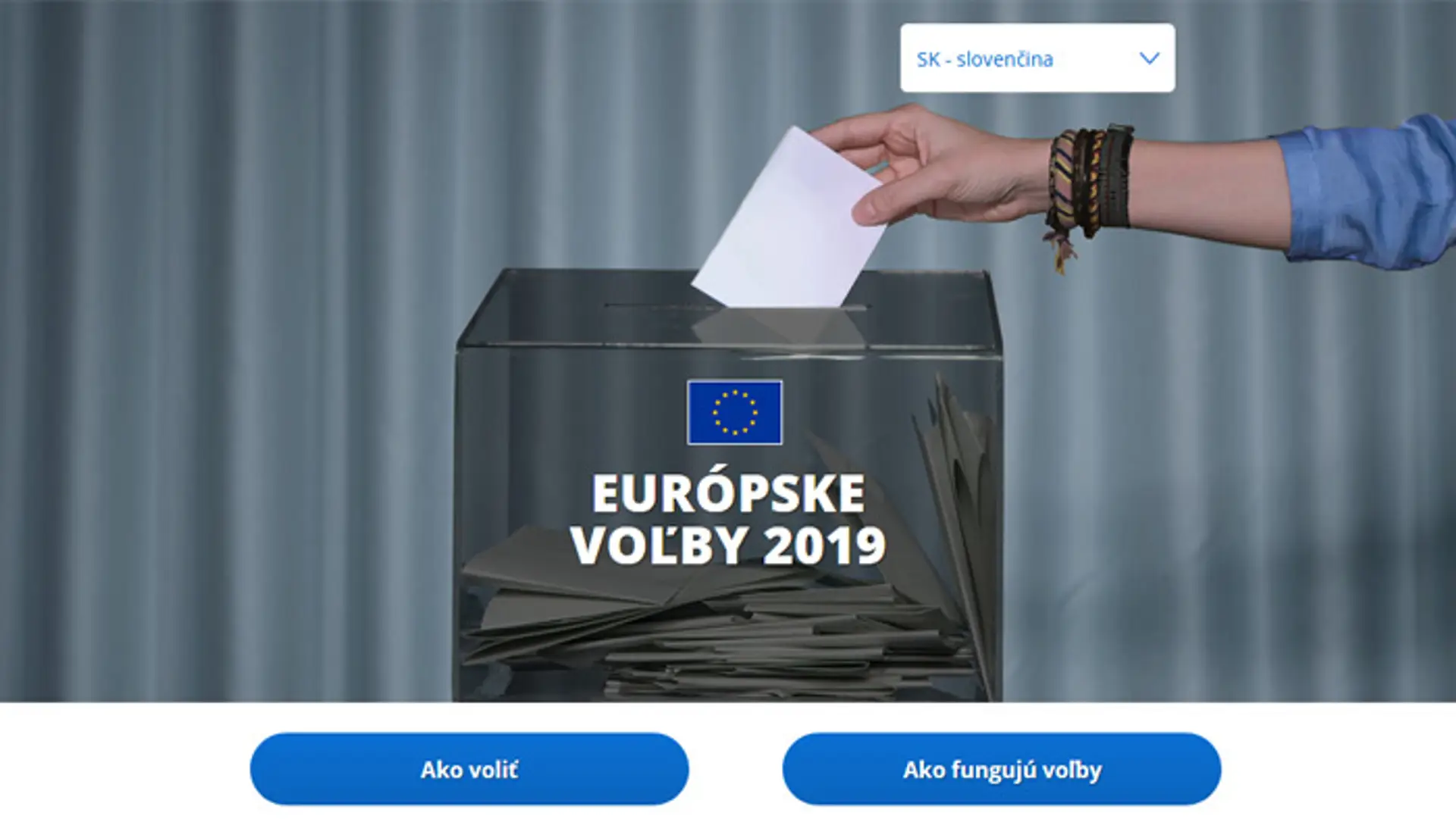 Volebná stránka pre eurovoľby.