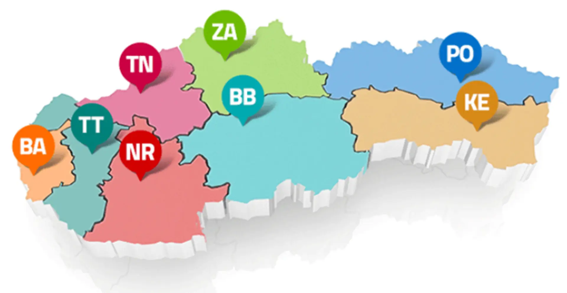 Volebné kraje na Slovensku.