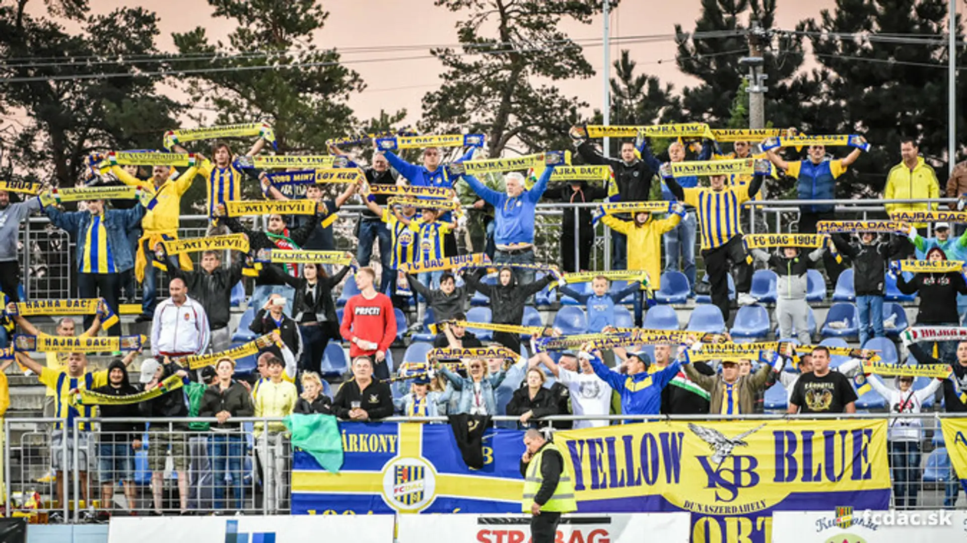 Fanúšikovia futbalového klubu DAC Dunajská Streda.
