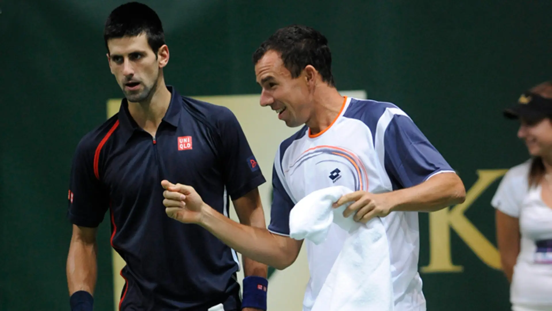 Novak Djokovič a Dominik Hrbatý na archívnej snímke.