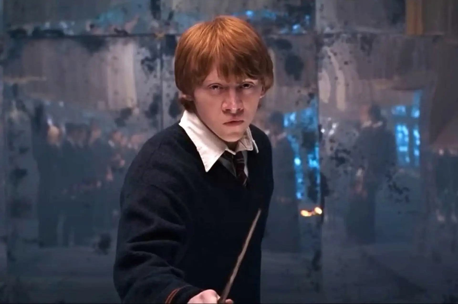 Rupert Grint ako Ron Weasley.