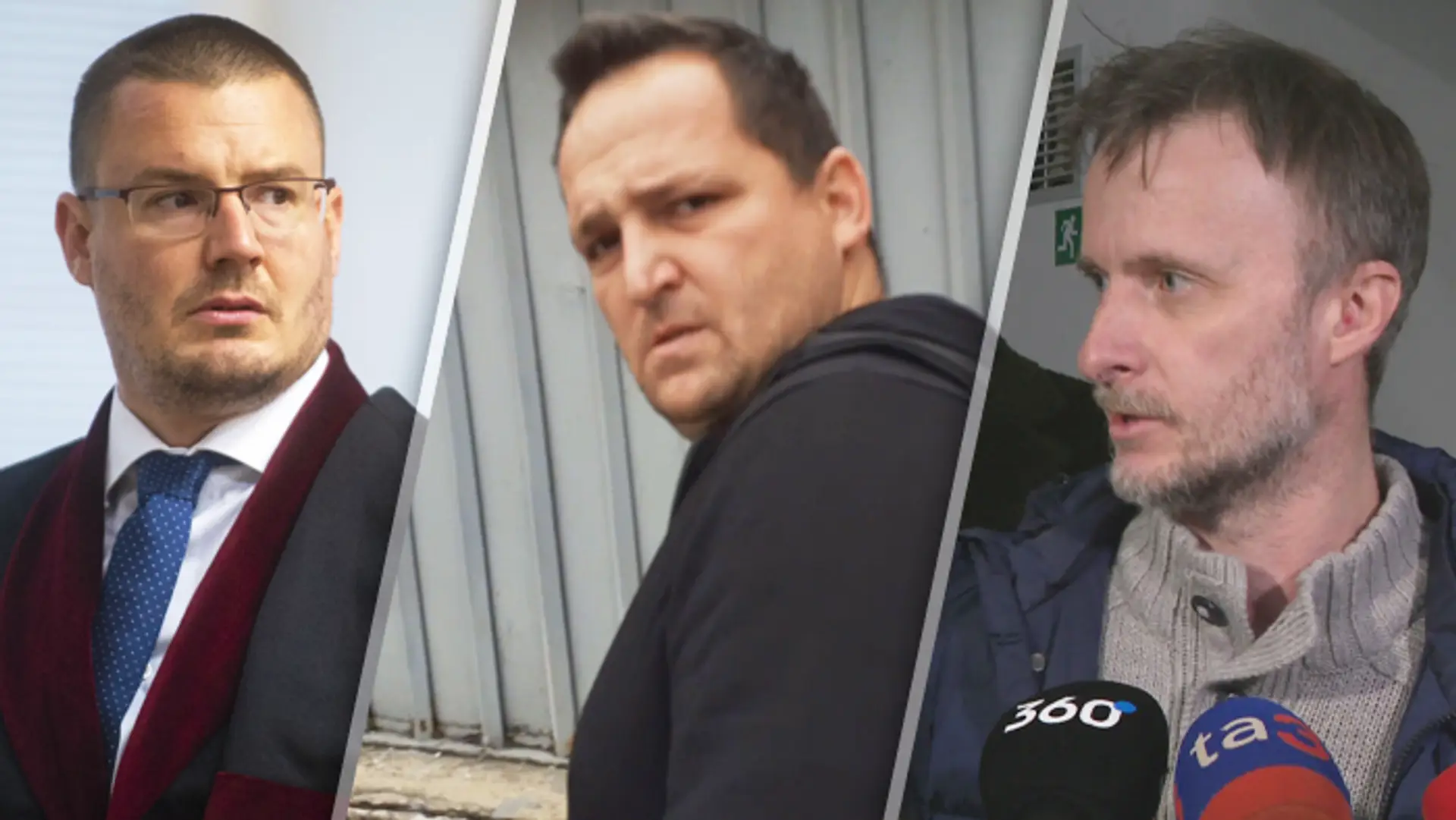 Na sníme vľavo prokurátor Michal Šúrek, v strede Pavol Ďurka a vpravo Branislav Dunčko.