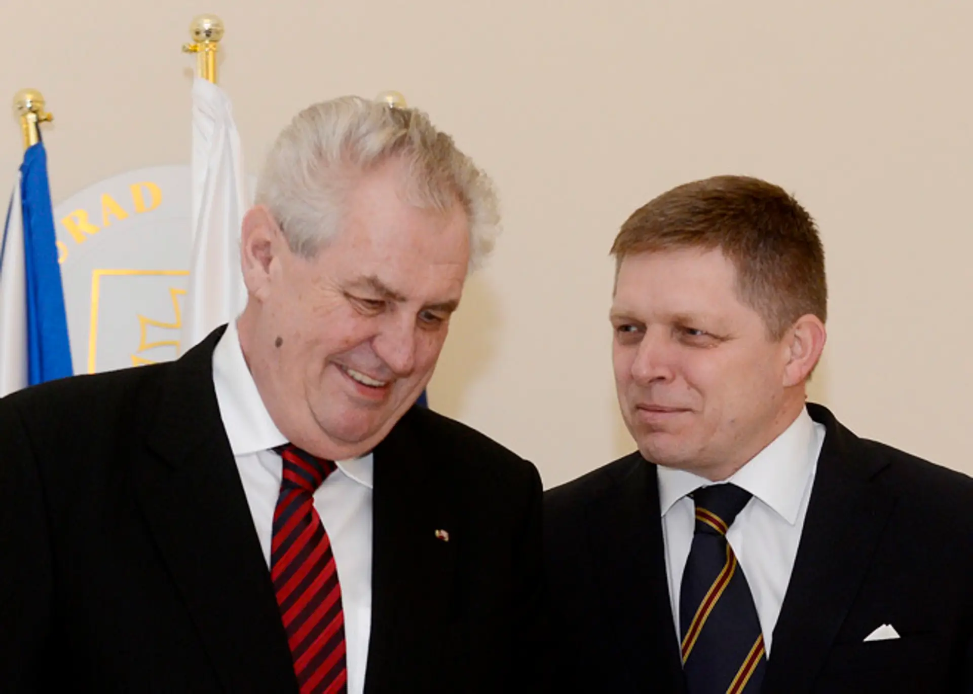 Český prezident Miloš Zeman a premiér Robert Fico.
