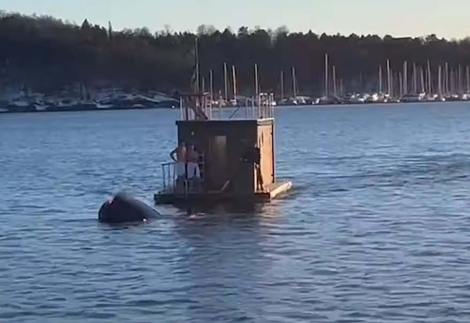 Plávajúca sauna zachránila posádku Tesly.