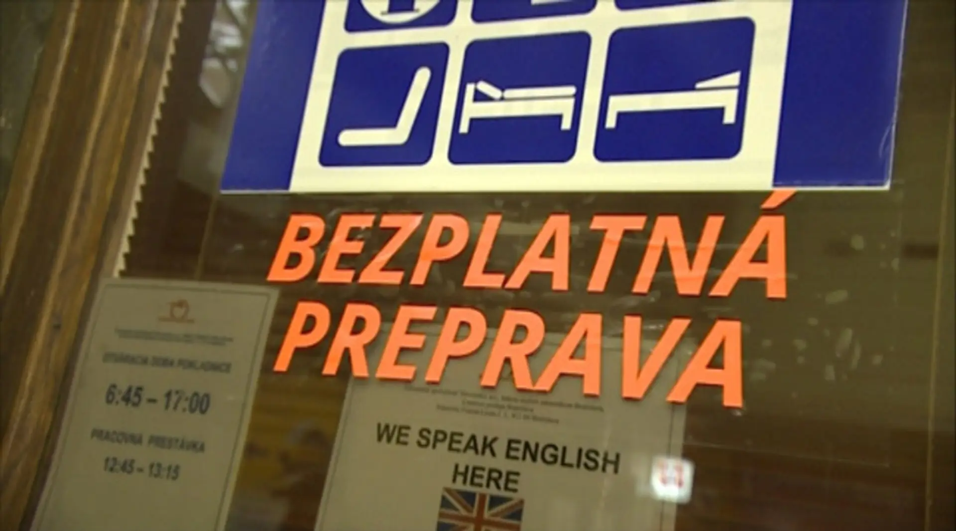 Pokladňa, kde si môžete vybaviť bezplatnú prepravu.