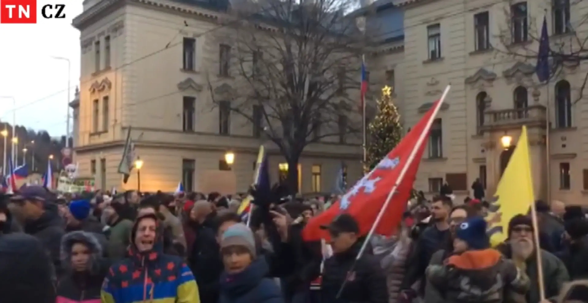 Protest proti povinnému očkovaniu v Prahe