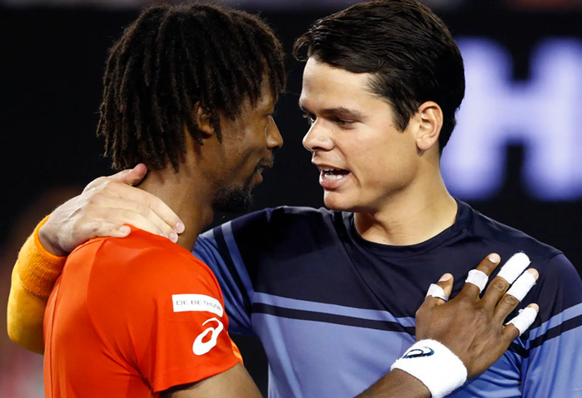 Gael Monfils a Miloš Raonič na Australian Open.