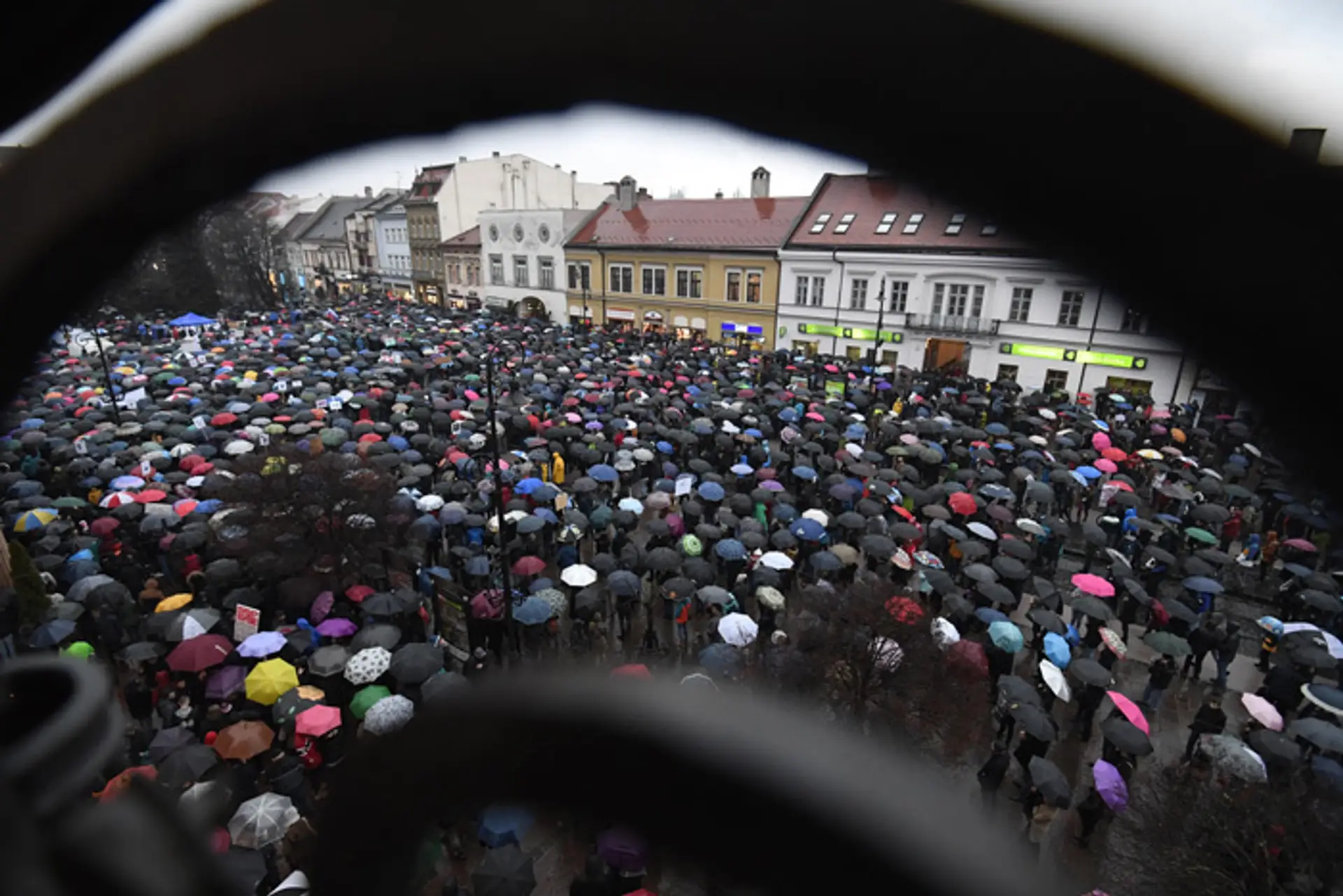 Košice - protest na Hlavnej ulici.