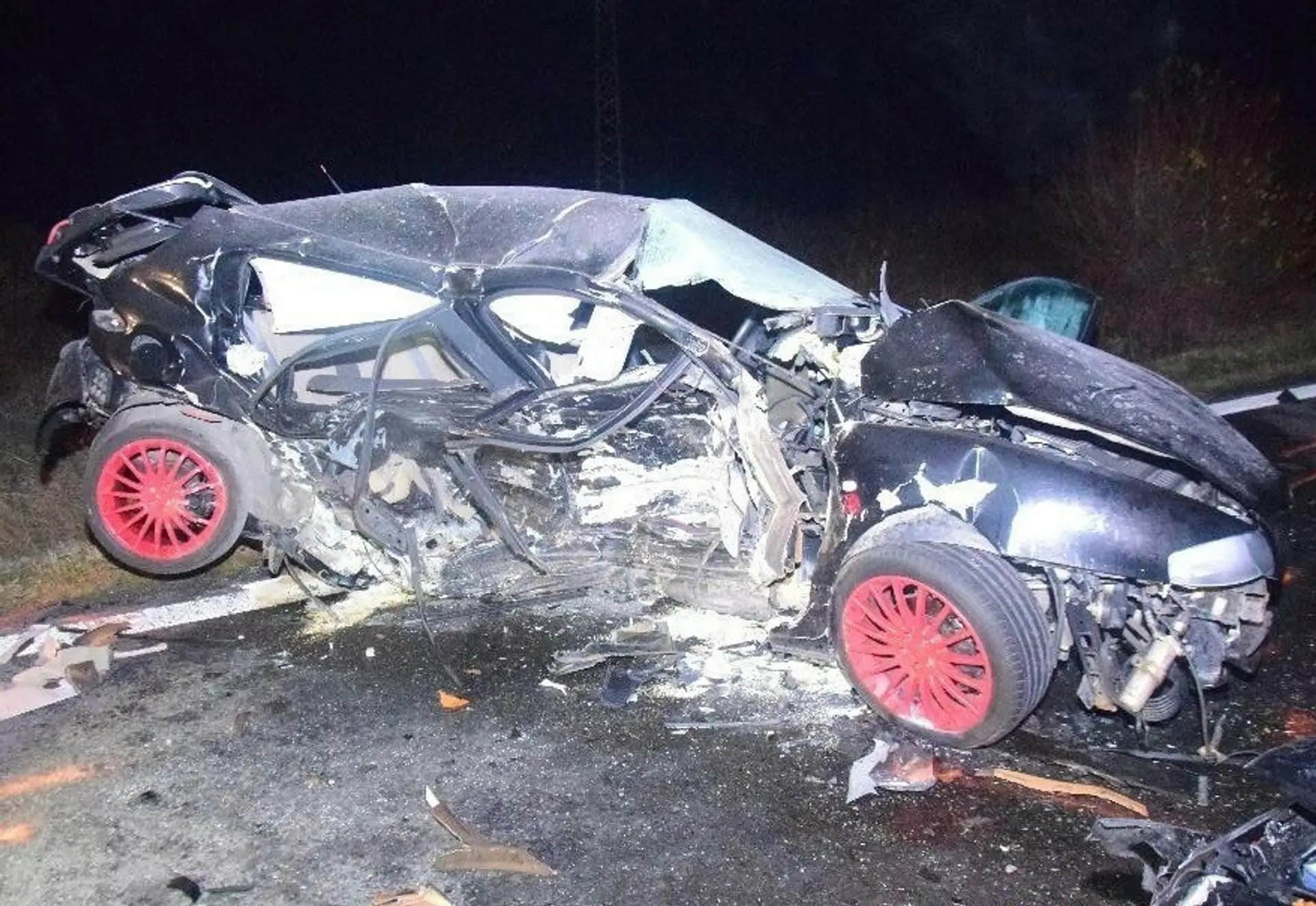 Havarovaná Alfa Romeo pri Detve.