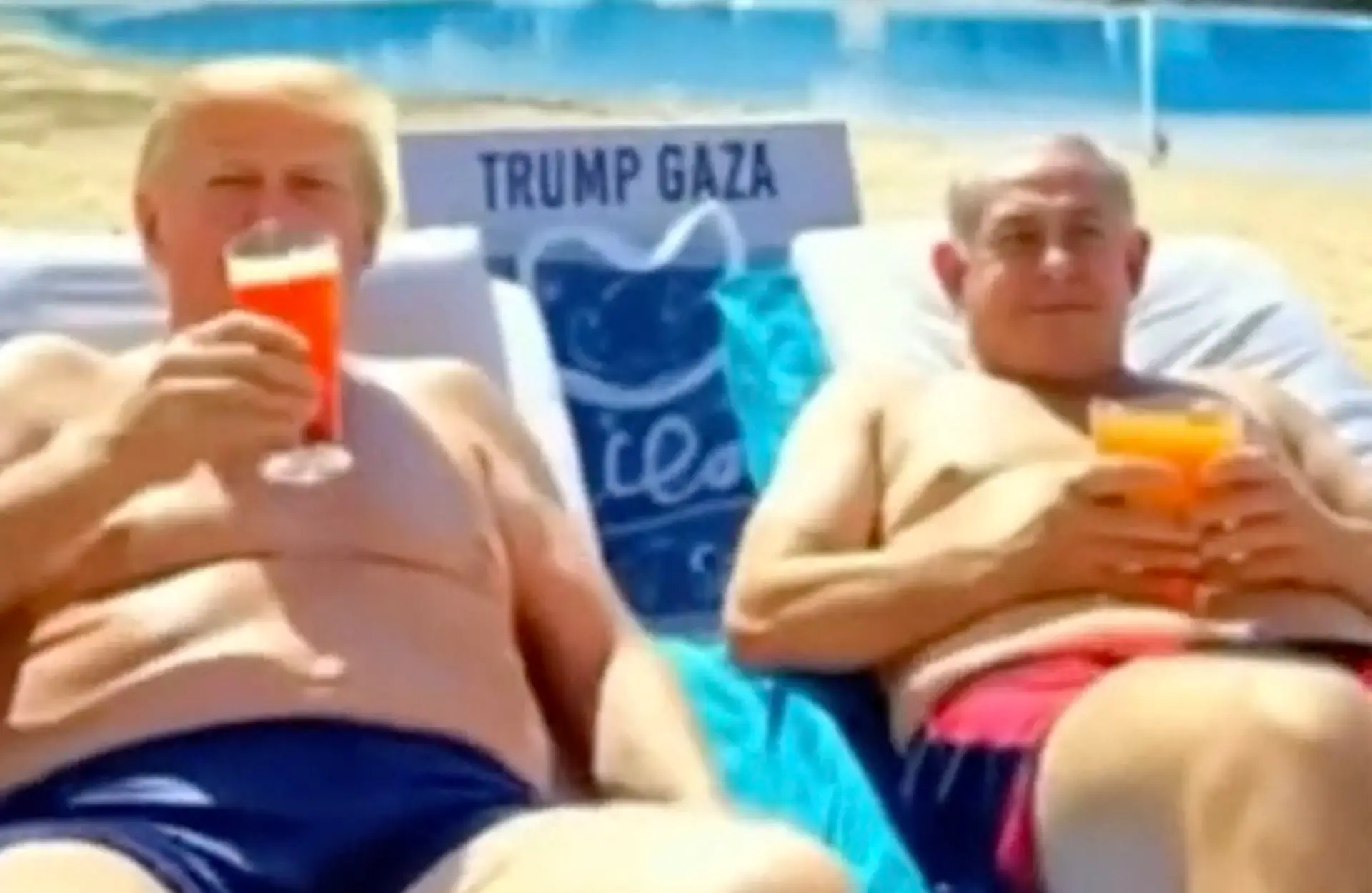 Záber z videa vytvoreného umelou inteligenciou, ktoré zdieľal Donald Trump.