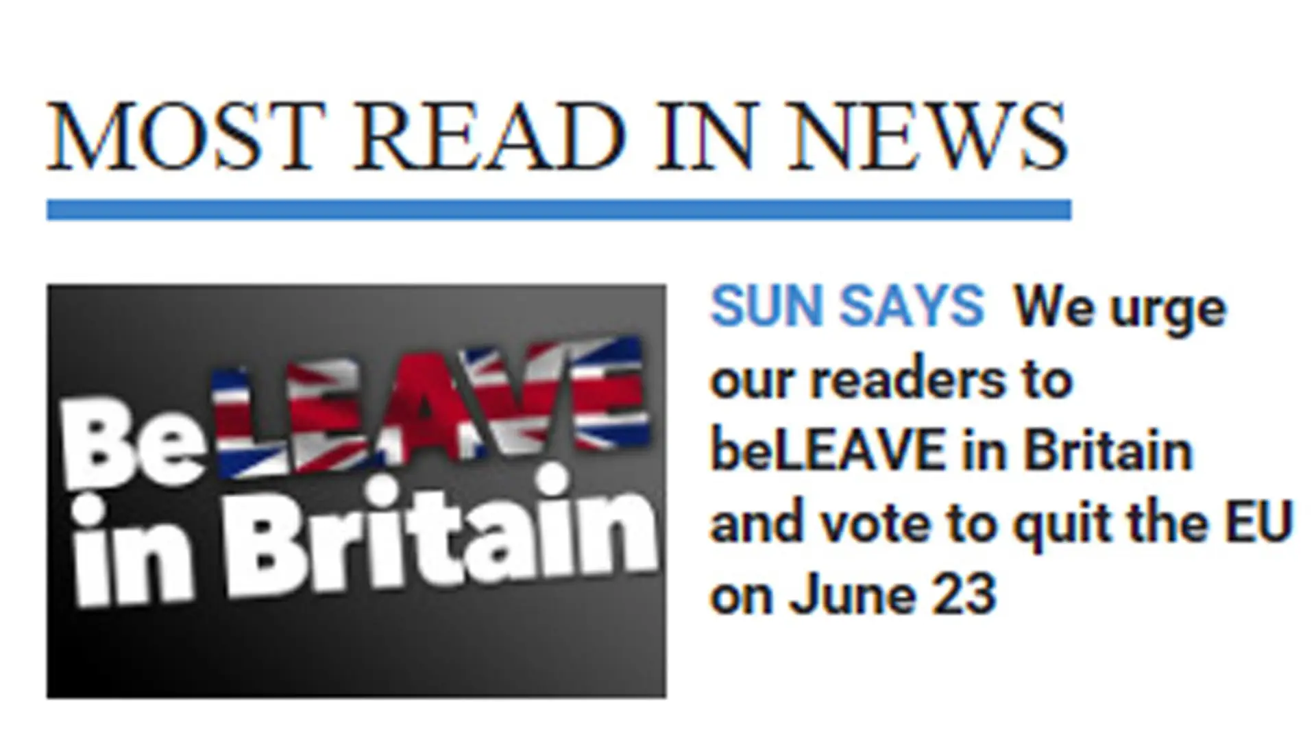 Populárny bulvárny denník The Sun podporil brexit.