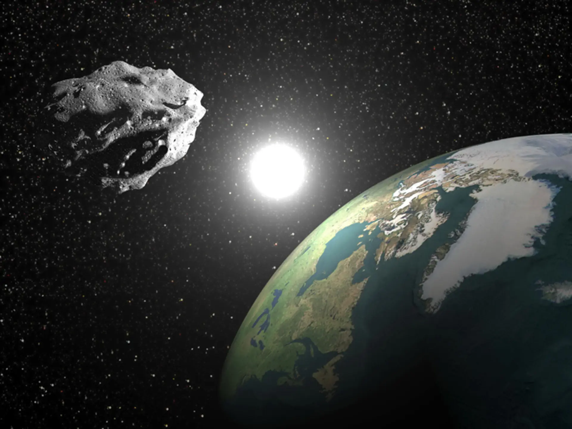 Zem a asteroid.