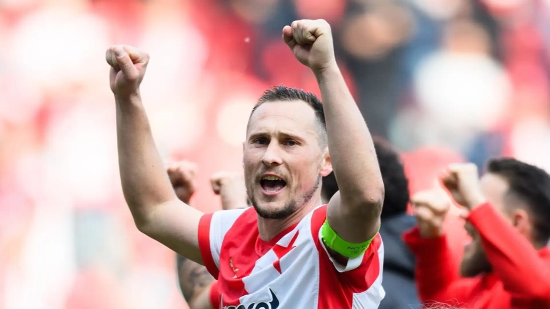 Slavia Praha oslavuje zisk majstrovského titulu