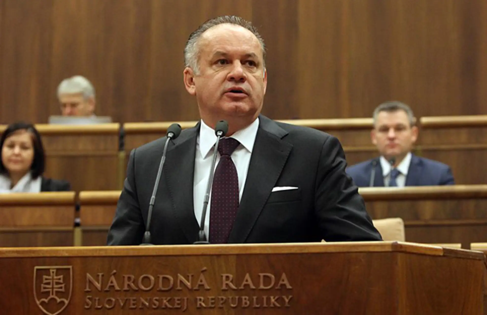 Prezident Andrej Kiska pri prvom vystúpení v parlamente.