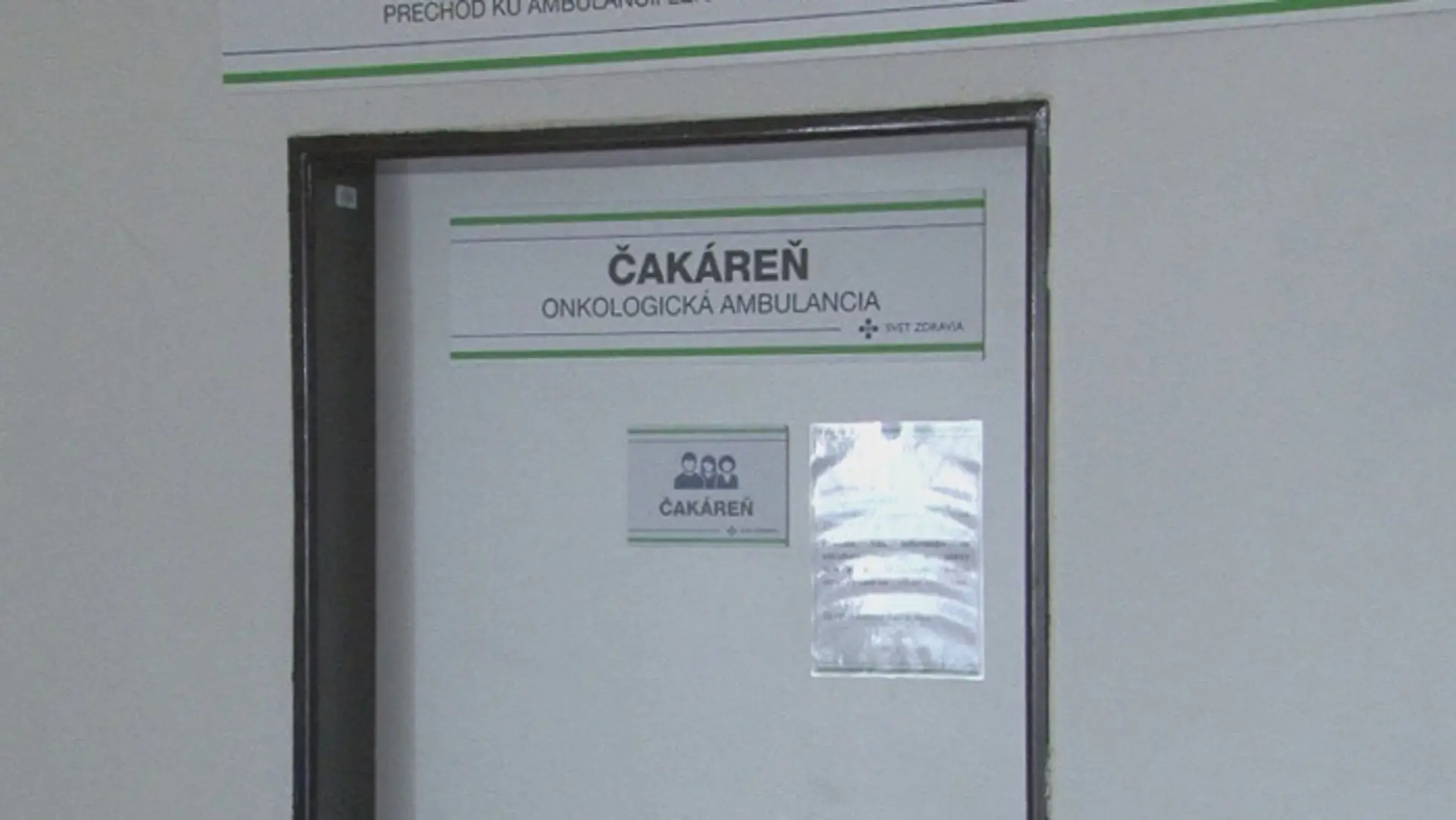 Dvera onkologickej ambulancie v Spišskej Novej Vsi, ktorú zatvorili.
