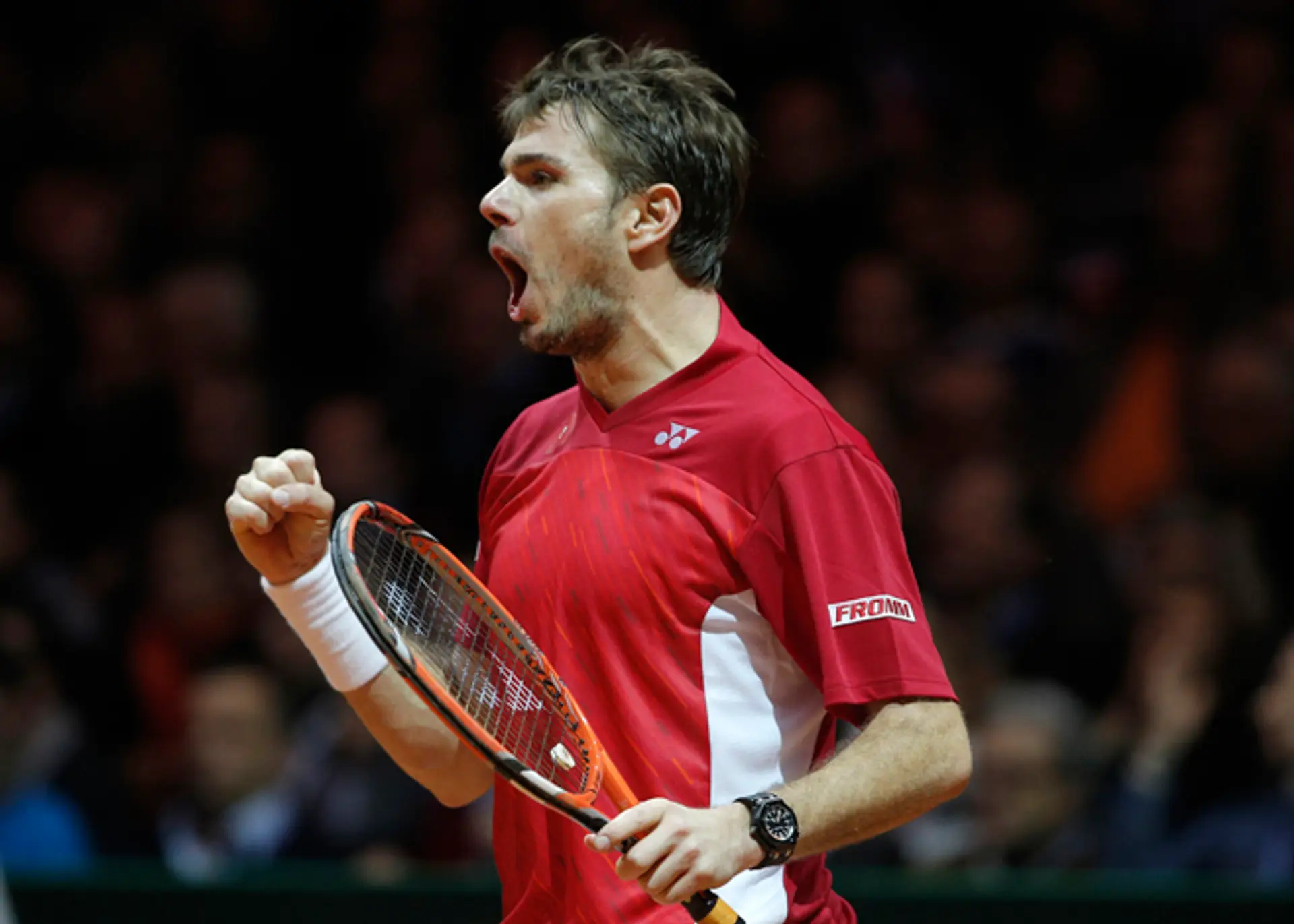 Stanislas Wawrinka vo finále Davisovho pohára.