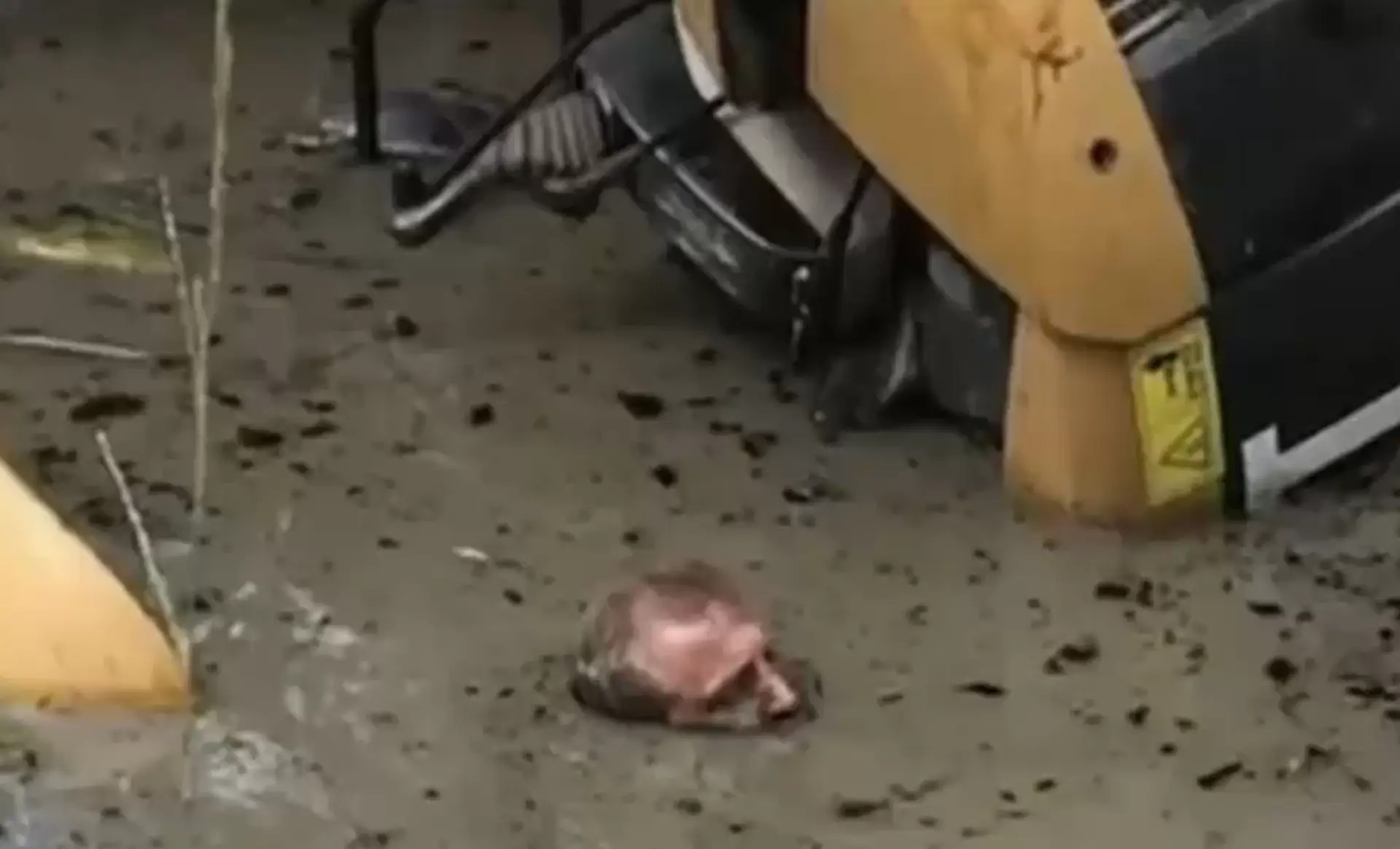 Muža uväznil v bahne bager.
