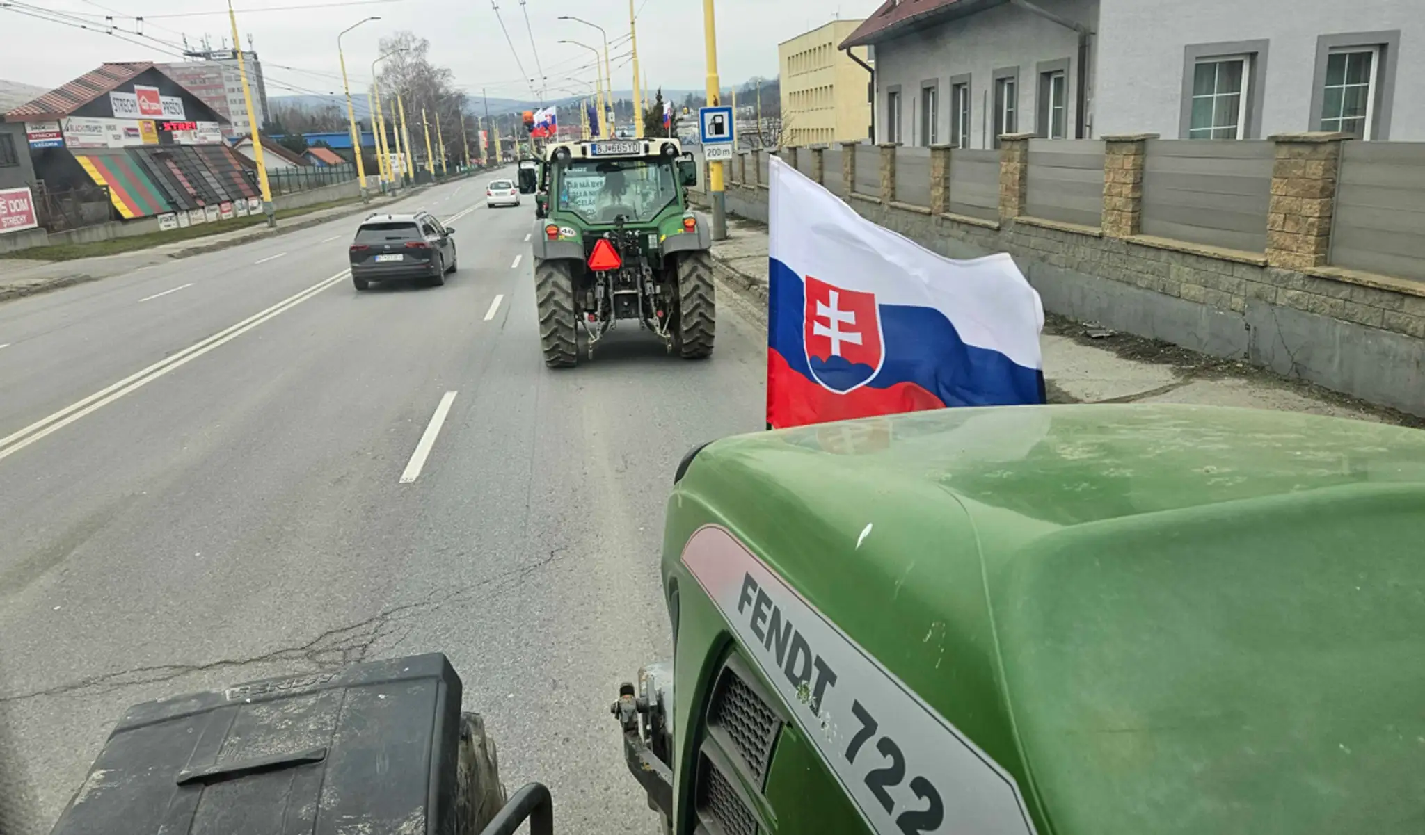Protestujúci farmári v Prešove.