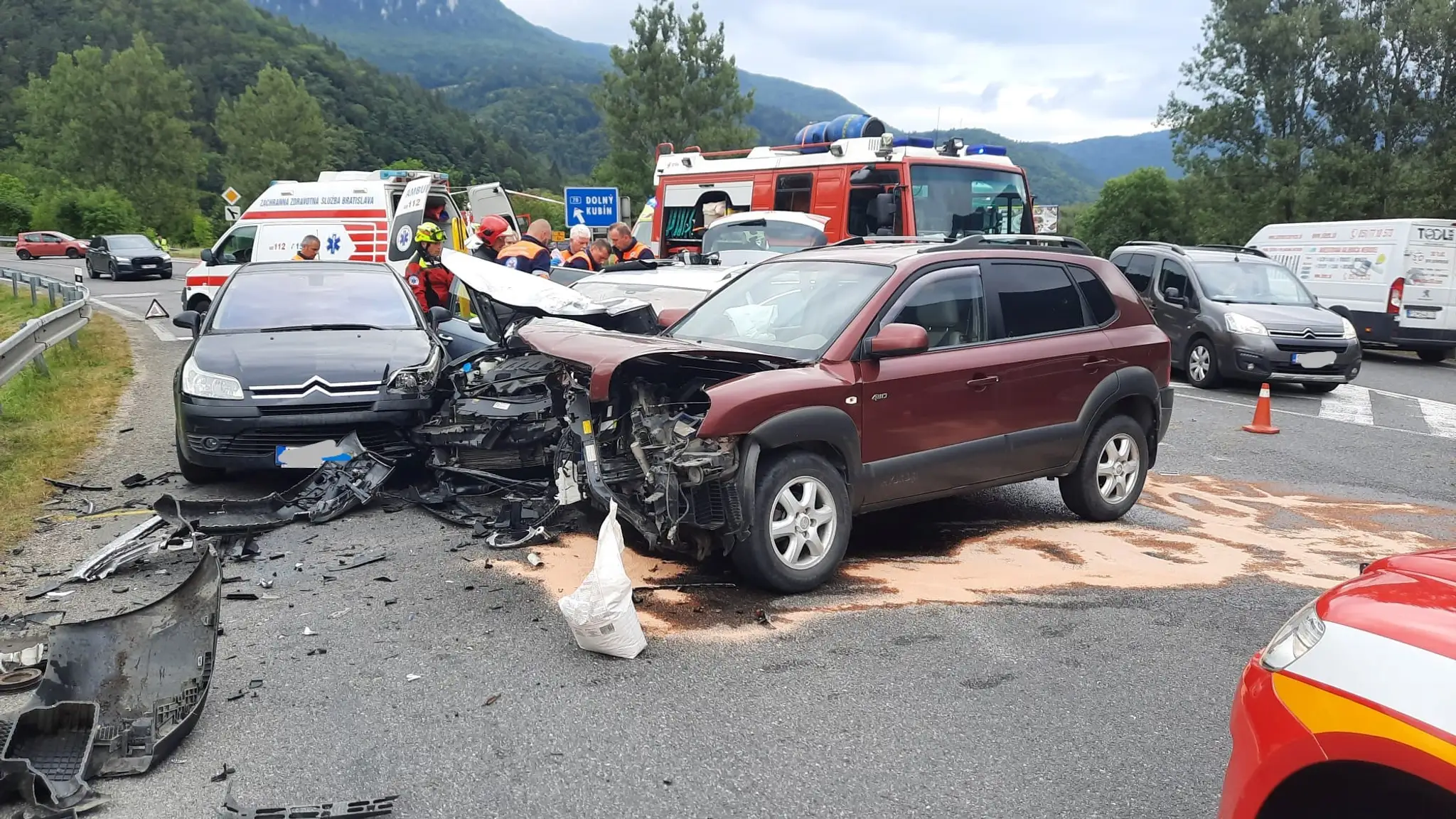 Hromadná zrážka pri Dolnom Kubíne.