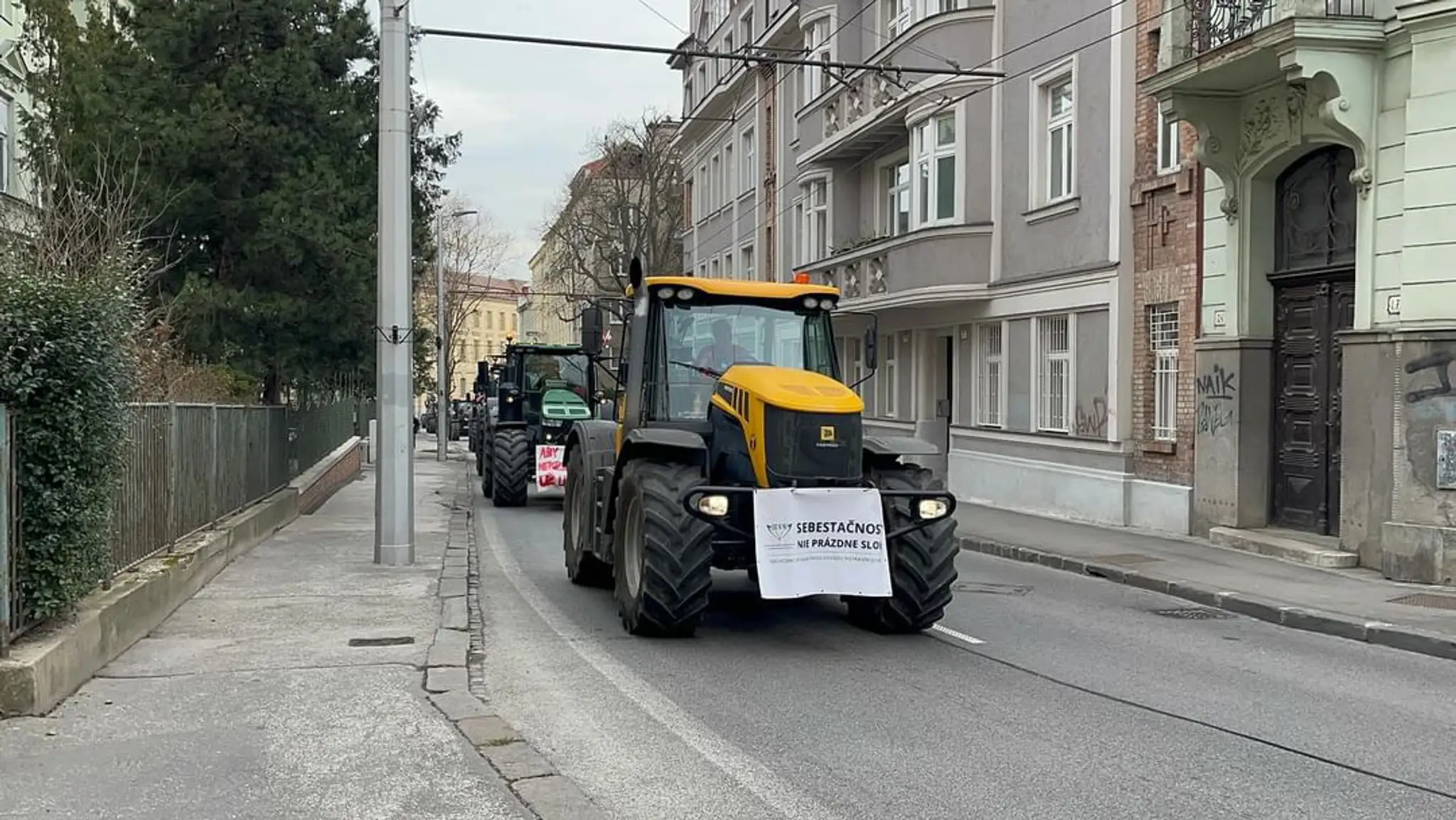 Protest farmárov v Bratislave