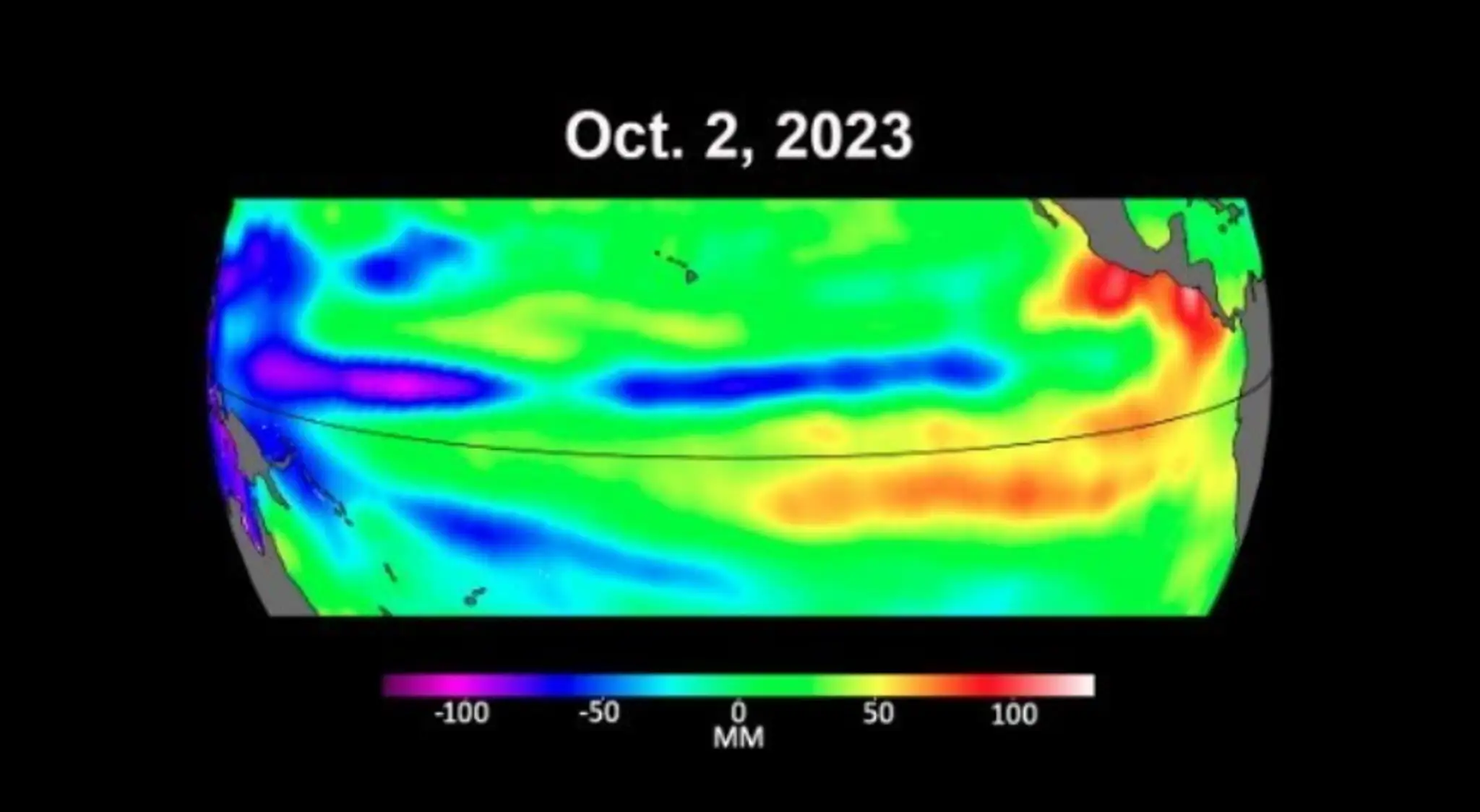 El Niňo na začiatku októbra 2023.
