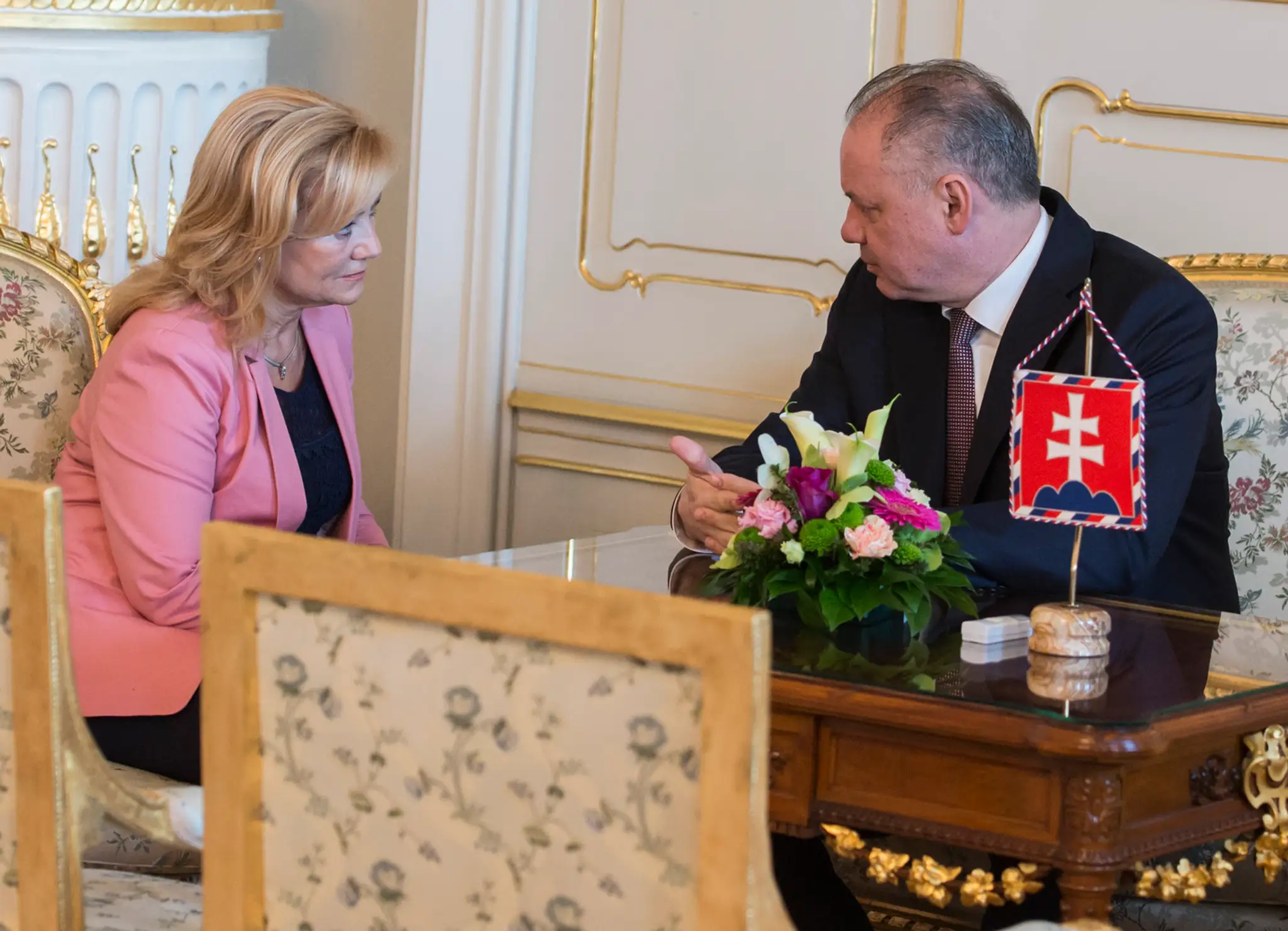 Na snímke kandidátka na ministerku kultúry SR Ľubica Laššáková u prezidenta Andreja Kisku