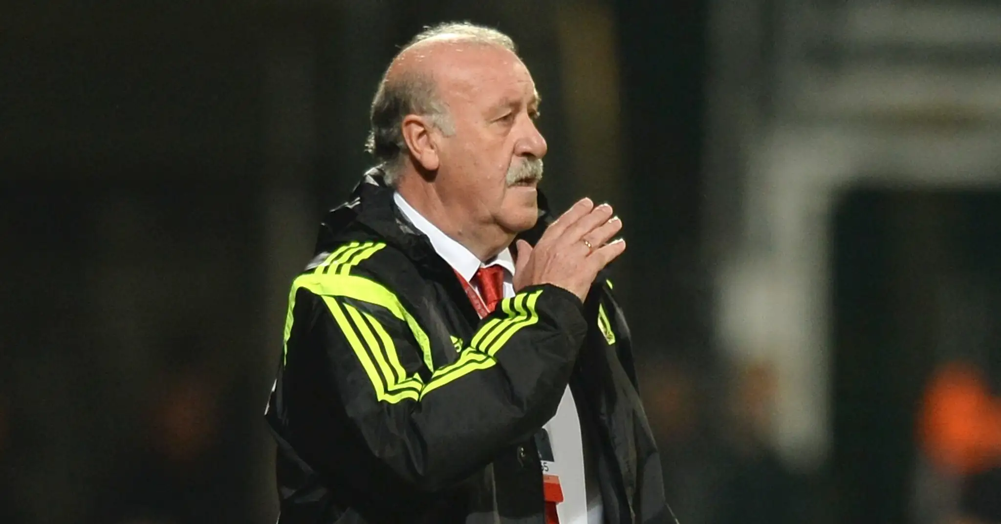 Del Bosque sa bezmocne prizerá, ako Španielsko prehráva so Slovenskom.